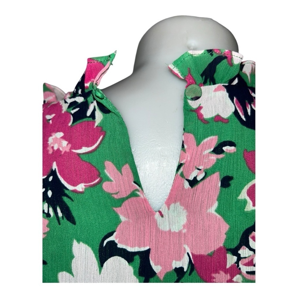 J. CREW Green Floral Women’s blouse size M - Picture 3 of 11